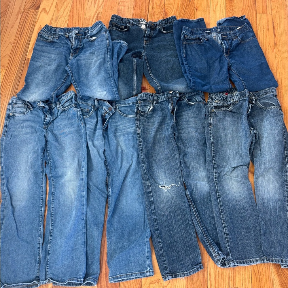 Boys Blue Jeans size 10 husky lot of 7